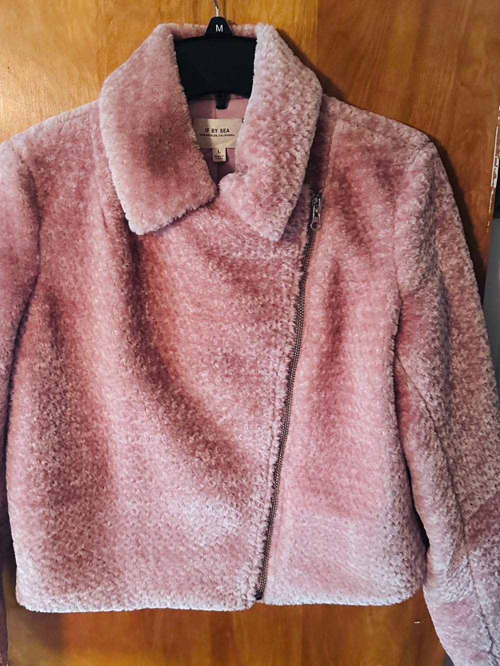 Cozy Pink Faux Shearling Moto Jacket by Life by Sea